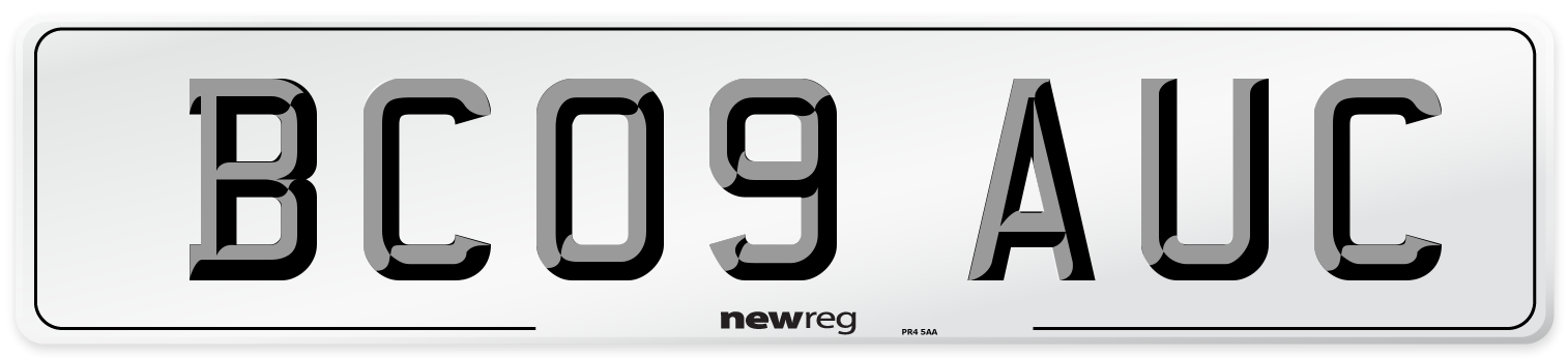 BC09 AUC Number Plate from New Reg